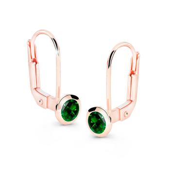 Cutie Diamonds Půvabné visací náušnice z růžového zlata se smaragdy DZ8003-55-SM-X-4