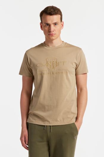 TRIČKO GANT REG TONAL SHIELD SS T-SHIRT CONCRETE BEIGE