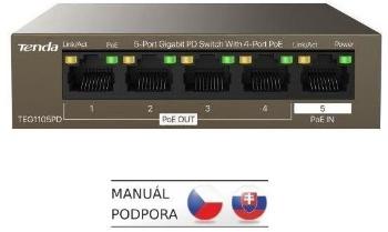 Switch Tenda TEG1105PD Gigabit PoE PD Fanless Switch 30W