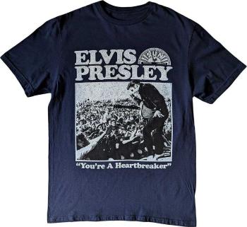 Elvis Presley Tričko Heartbreaker Unisex Navy Blue XL