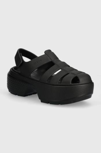 Sandály Crocs Stomp Fisherman Sandal dámské, černá barva, na platformě, 209938