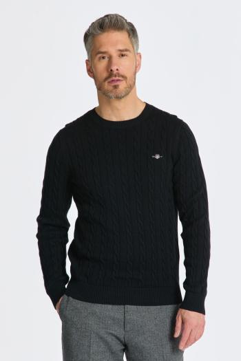 SVETR GANT COTTON CABLE C-NECK BLACK