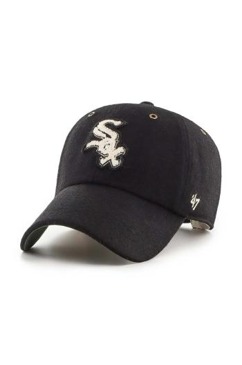 Vlněná kšiltovka 47 brand MLB Chicago White Sox černá barva, s aplikací, B-PNTCU06WIS-BK