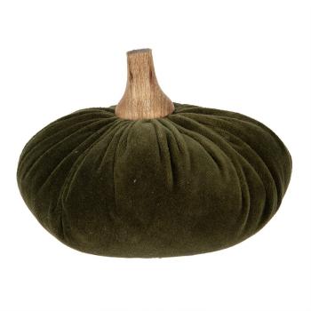 Zelená textilní dekorace dýně Pumpkin L - Ø 15*12 cm 65429