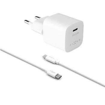 FIXED PD Rapid Charge Mini s USB-C výstupem a USB-C/USB-C kabelem podpora PD 30W bílý (FIXC30M-CC-WH)