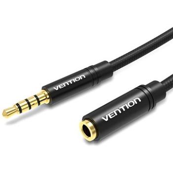 Vention Cotton Braided 3.5mm Audio Extension Cable 3m Black Metal Type (BHBBI)