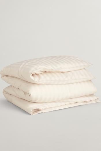 POVLEČENÍ GANT SATEEN STRIPES SINGLE DUVET WHITE SAND