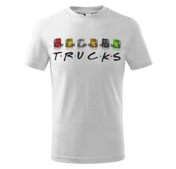 Tričko Trucks - dětské (Velikost: 122, Barva trička: Bílá)