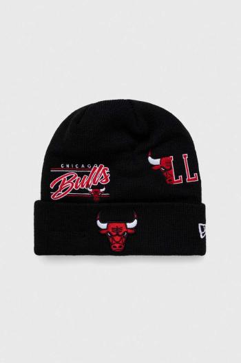 Čepice New Era černá barva, z husté pleteniny, CHICAGO BULLS