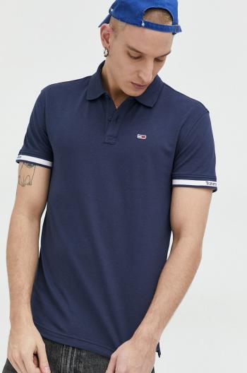 Polo tričko Tommy Jeans , tmavomodrá barva, s aplikací