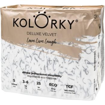 Kolorky Deluxe Velvet Love Live Laugh jednorázové EKO pleny velikost S 3-6 Kg 25 ks