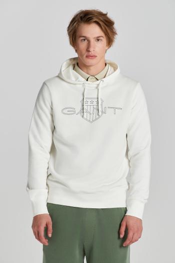 MIKINA GANT LOGO HOODIE EGGSHELL