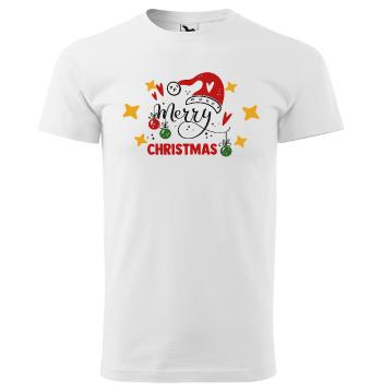 Tričko Merry Christmas (Velikost: 5XL, Typ: pro muže, Barva trička: Bílá)