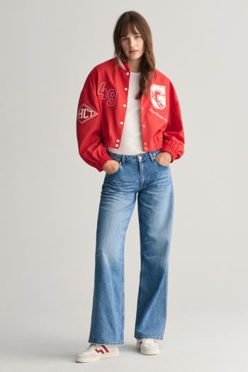 BUNDA GANT CROPPED VARSITY JACKET BRIGHT RED