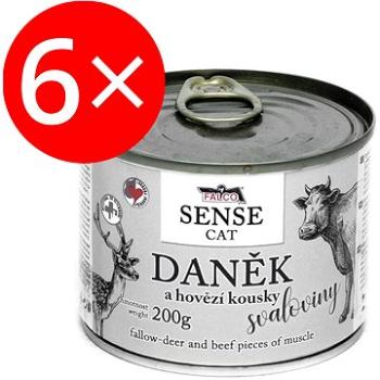 Falco Sense Cat daněk a hovězí 6 × 200 g (8594725085982)