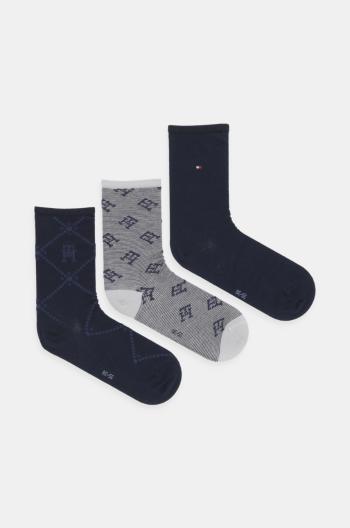 Ponožky Tommy Hilfiger 3-pack dámské, tmavomodrá barva, 701229863