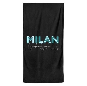 Osuška Mužská jména – NEON (Jméno: Milan, Velikost osušky: 70x140cm)