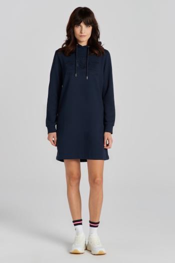 MIKINOVÉ ŠATY GANT REG TONAL SHIELD DRESS EVENING BLUE