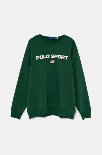 Mikina Polo Ralph Lauren pánská, zelená barva, s potiskem