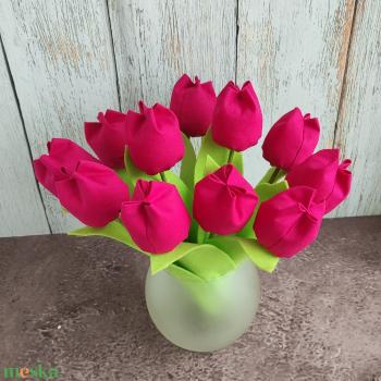 Textil tulipán csokor, örök csokor 12 db/cs, többféle szín