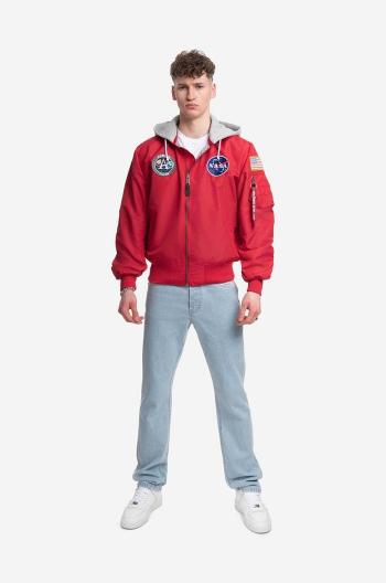 Bomber bunda Alpha Industries MA-1 Zip Hood Apollo 136106 665 červená barva, přechodná