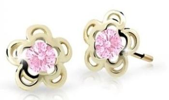 Cutie Jewellery Půvabné zlaté dětské náušnice C2204-30-X-1 růžová