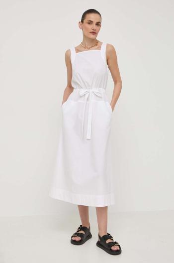 Bavlněné šaty Max Mara Leisure bílá barva, midi, 2416221068600