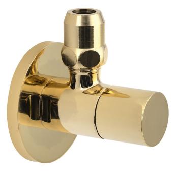 SAPHO Rohový ventil s matkou, kulatý, 1/2"x3/8", zlato SL017