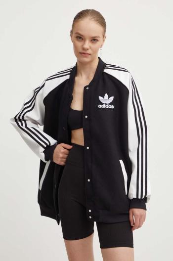 Bomber bunda adidas Originals SST Oversize VRCT černá barva, přechodná, oversize, IR5519