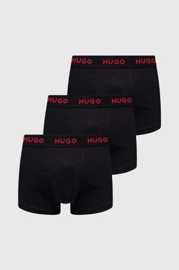 Boxerky HUGO 3-pack pánské, černá barva, 50469766