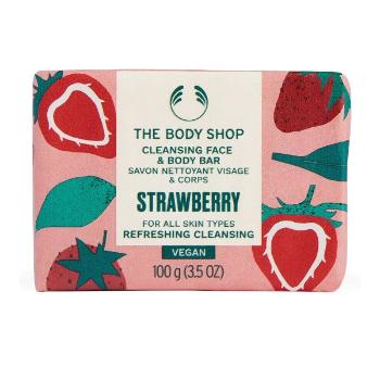 The Body Shop Tuhé mýdlo na obličej a tělo Strawberry (Cleansing Face & Body Bar) 100 g