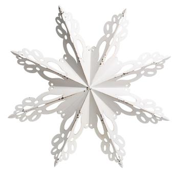 Bílá antik kovová nástěnná dekorace sněhová vločka Snowflake - 63*6 cm 52075501