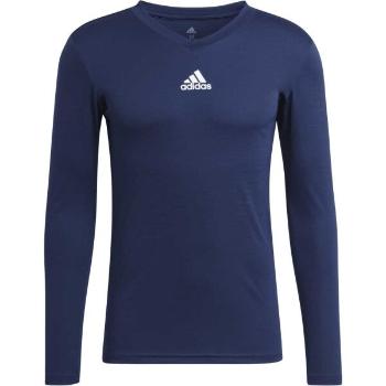 adidas TEAM BASE LONG SLEEVE TEE Pánské fotbalové triko, tmavě modrá, velikost