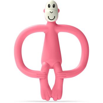 Matchstick Monkey Monkey Teether kousátko s kartáčkem 2 v 1 Pink 1 ks