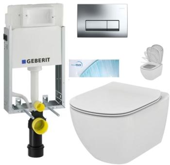 GEBERIT KOMBIFIXBasic vč. chromového tlačítka DELTA 51 + WC Ideal Standard Tesi se sedátkem SoftClose, AquaBlade  110.100.00.1 51CR TE1