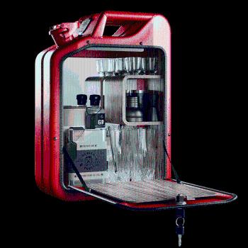 Minibar / kanistr - Bar Cabinet, Gas Red, 6 variant - Danish Fuel Varianta: Zebrano