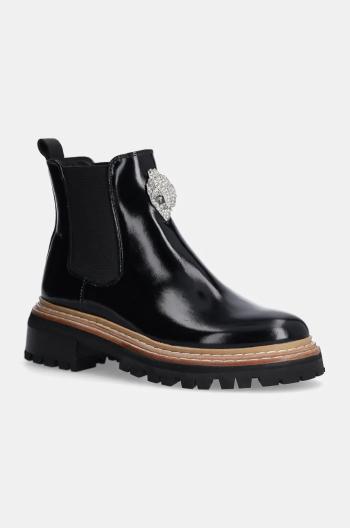 Kožené kotníkové boty Kurt Geiger London Belgravia Chelsea Boot dámské, černá barva, na platformě, 3491900309