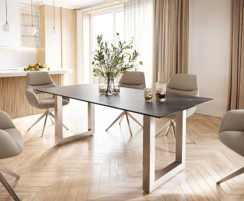 Jídelní stůl Edge 200x100 cm keramika Laminam® Noir Desir hnědá