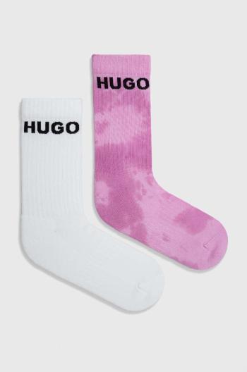 Ponožky HUGO 2-pack pánské, růžová barva, 50514099