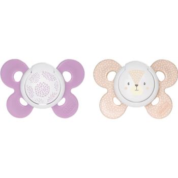 Chicco Physio Comfort 6-16m dudlík Girl-Dots/Fox 2 ks