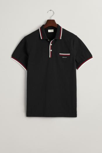 POLOKOŠILE GANT 2-COL TIPPING SS PIQUE POLO BLACK