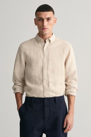 KOŠILE GANT SLIM LINEN SHIRT DRY SAND