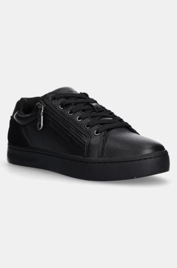 Kožené sneakers boty Calvin Klein Jeans CLASSIC CUPSOLE ZIP LOW IN černá barva, YM0YM01254