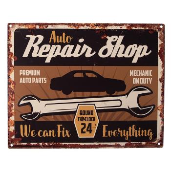 Nástěnná kovová cedule Auto Repair Shop - 25*1*20 cm 6Y5221