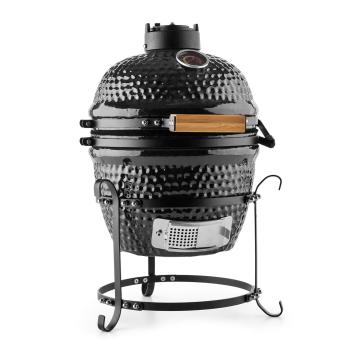 Klarstein Princesize, kamado gril, keramický, 11", uzení, BBQ, pomalé vaření, černý