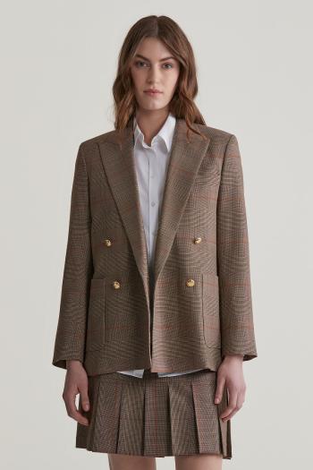 SAKO GANT REG CHECKED CLUB BLAZER CUMIN BEIGE