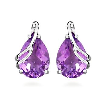 Silver Cat Úchvatné stříbrné náušnice s ametystem Colored Stones SC589