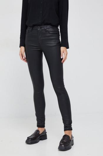 Kalhoty Pepe Jeans dámské, černá barva, přiléhavé, high waist