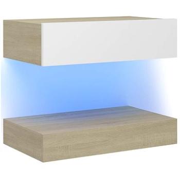 SHUMEE s LED osvětlením bílý a dub sonoma 60 × 35 cm  (804275)