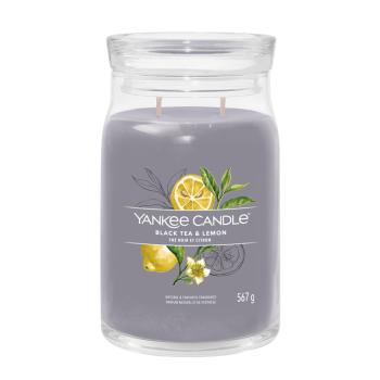 Yankee Candle Aromatická svíčka Signature sklo velké Black Tea & Lemon 567 g